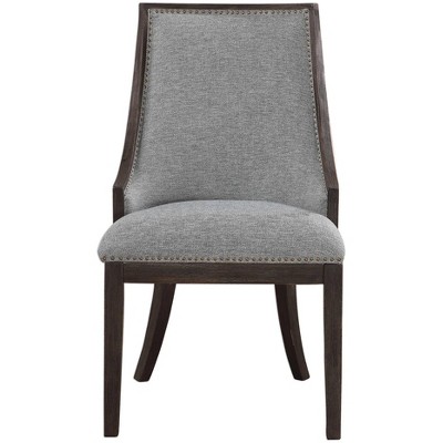 Uttermost Janis 27" Wide Barrel Back Gray Fabric Accent Chair