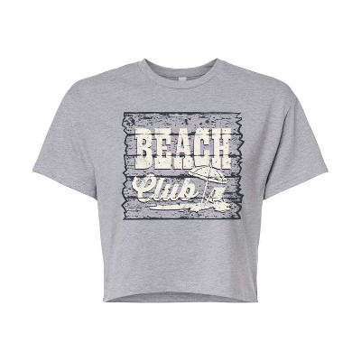 Women's - Instant Message - Beach Club Sign Cropped Graphic T-Shirt