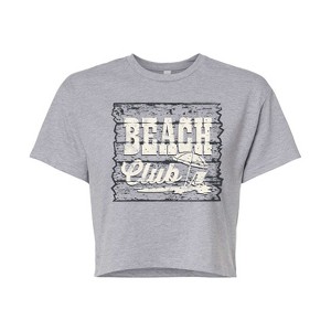Women's - Instant Message - Beach Club Sign Cropped Graphic T-Shirt - 1 of 4