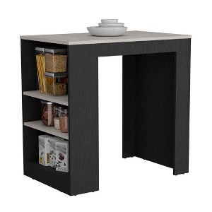 TiramisuBest Wine Storage Pedestal Kitchen Island White and Macadamia with White for Kitchen Islands & Carts - 1 of 4