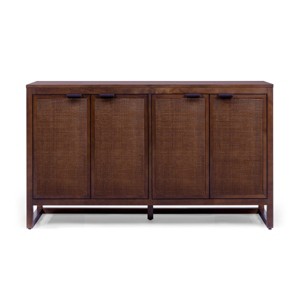 Teamson Home Hatteras Sideboard Cabinet with 4 Rattan Inlay Doors and Adjustable Shelf - 1 of 4