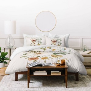 Deny Designs Shealeen Louise Wildflower Bouq Crème Duvet Cover and Pillow Shams - 1 of 4