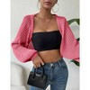 Lightweight Crochet Bolero Semi-Sheer Long Sleeve Sweater Shrugs Open Front Cardigan Ribbed Cuff Sweater Womens Fall Outfits - 3 of 4