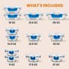 NutriChef 24-Piece High Borosilicate Glass Food Storage Container Set with Hinged Locking Lids, Stackable Design - NCGLBU - Blue - 2 of 4