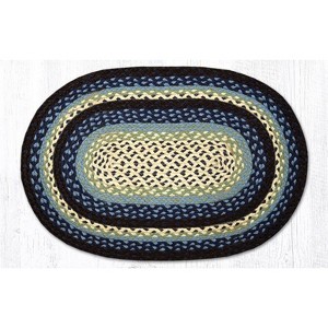 Earth Rugs Oval Braided Rug – Blueberry & Cream Hand-Woven Jute Rug for Rustic Farmhouse Decor - 1 of 1