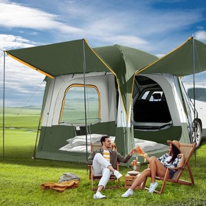 DoCred SUV Tents for Camping 4 People, PU 3000mm Waterproof SUV Tent for Car Jeep Van, 8.2'L x 8.2'W x 7.2'H with 2 Awnings & Double Door - 1 of 4