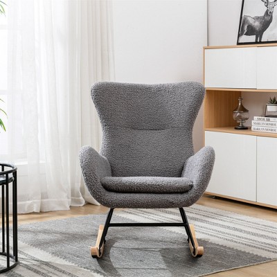 NicBex Rocking Chair with High Backrest and Armrests Accent Chair Padded Seat Lounge Chair Living Room Chair Comfy Chair for Bedroom