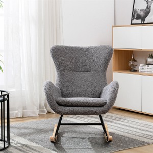 CAVINAS Rocking Chair with High Backrest and Armrests Accent Chair Padded Seat Lounge Chair Living Room Chair - 1 of 4