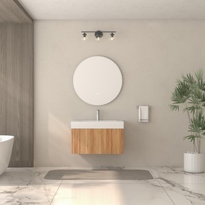 PexFix 30" Bathroom Vanity with Sink Wall Mounted Floating Modern Bathroom Cabinet with Integrated Basin & Plywood Soft-Close U-Shaped Drawer Natural - 1 of 4