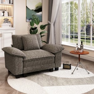 Captiva Designs Comfy Deep Seat Armchair, Oversized 1 PC Lounge Chair for Living Room, Corduroy & Chenille Fabric - 1 of 4