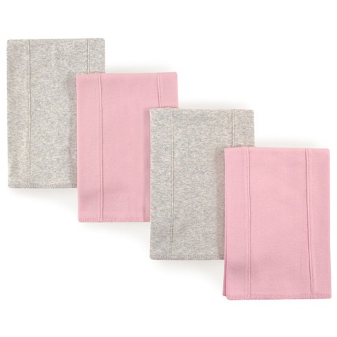 Touched by Nature Baby Girl Organic Cotton Burp Cloths 4pk, Pink Gray, One Size - image 1 of 1