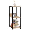 vidaXL Small Straight Multi-Use Book Shelf with Sturdy Engineered Wood and Steel Structure - Black and Oak Finish - Indoors and Outdoors Compatible - 2 of 4