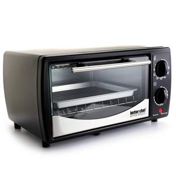 Better Chef 9 Liter Toaster Oven Broiler in Black With Stainless Stell Front