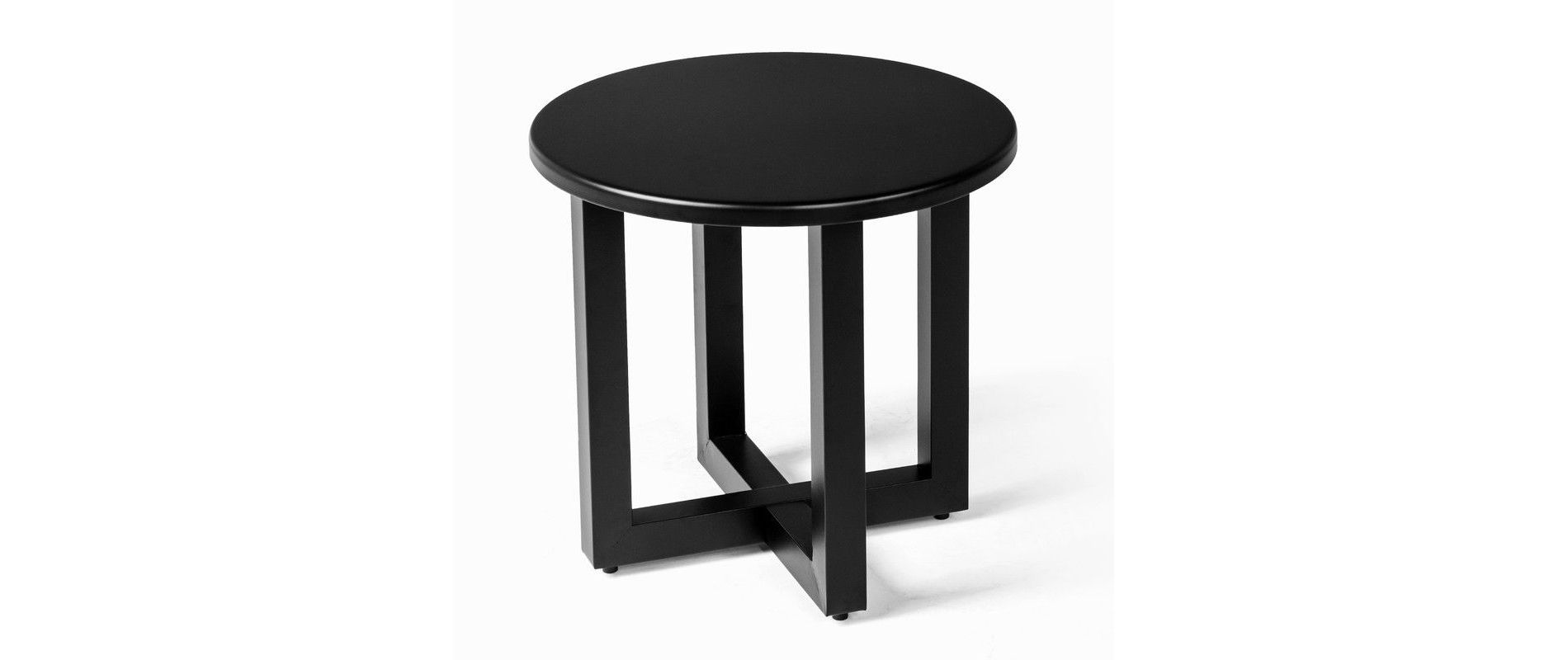 Karl Home Patio Black Round Metal Side Table