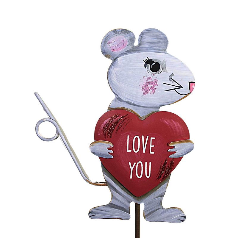 29.5 Inch Love Mice Set/2 Valentine's Day Romance Decorative Garden Stakes, 3 of 4