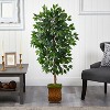 HomeStock  4.25 ft. Artificial Ficus Tree in Planter for Indoor/Outdoor - 3 of 4