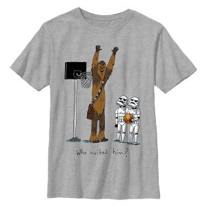 Boy's Star Wars: A New Hope Chewbacca Basketball Who Invited Him T-Shirt - 1 of 3