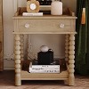 HDZNVF Retro Style Nightstand with Drawer and Open Shelf for Bedroom - 2 of 4