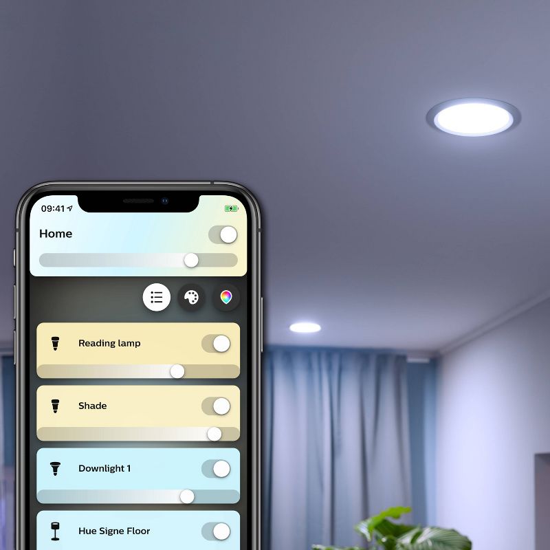 Philips Hue 2pk BR30 Warm-To-Cool LED Smart Bluetooth Lights and Bridge Compatible, 6 of 8
