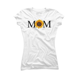 Junior's Design By Humans Mother's Day Sunflower Mom By FridayFusion T-Shirt - 1 of 2