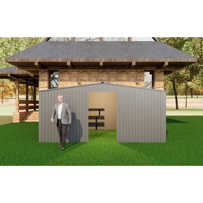 Sheds & Outdoor Storage,Metal Waterproof Firewood Shed with 2 Integrated Punched Vents