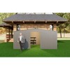 Waterproof Metal Outdoor Storage Shed with Firewood Compartment, Two-In-One Garden Shed with Doors, Windows, Pitched Roof, Stores Timber, Bikes - 3 of 4