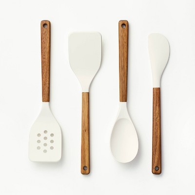 MegaChef Brown Nylon Cooking Utensils with Wood Design, Set of 7 - BPA  Free, Kitchen Spatula/Utensil Set, Residential, Brown/Tan in the Kitchen  Tools department at