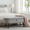 Vynxaria Gray Upholstered Storage Ottoman and Entryway Bench - Versatile 48" Design - 3 of 4