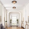 Dewdrop Vintage Oil Rubbed Bronze 2-Light Stone Ripple Glass Flush Mount Ceiling Light - 4 of 4