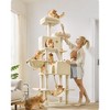 Feandrea 66.1/81.1"H Cat Tree Cat Tower for Indoor Cats, Plush Multi-Level Cat Condo with Scratching Posts, Perches, Caves, Hammock - 2 of 4