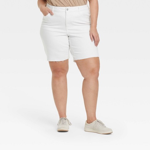 Women's Plus Size High-rise Jean Shorts - Ava u0026 Viv™ White 16w : Target