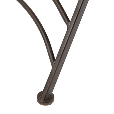 Belen Black Rust Iron Outdoor Bistro Set with Round Table