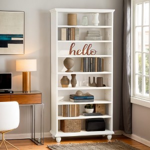 Hommoo 69-Inch Tall 9-Tier Bookcase with LED Lighting White - 1 of 4