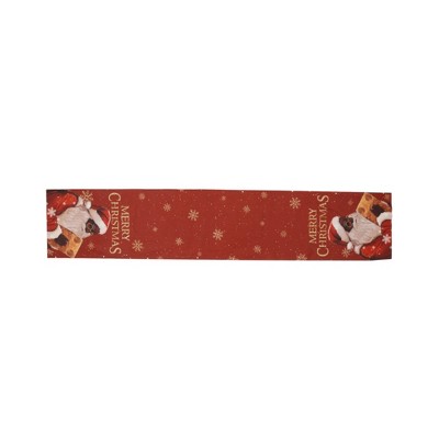 Unique Bargains Christmas Table Runner Polyester Red White 71x14 Inch 1 Pcs