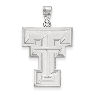 Black Bow Jewelry 10k White Gold Texas Tech Red Raiders NCAA Extra Large Pendant