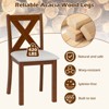 Tangkula Wooden Dining Chair Set of 2 w/Acacia Wood Legs Padded Seat Curved Back - 4 of 4