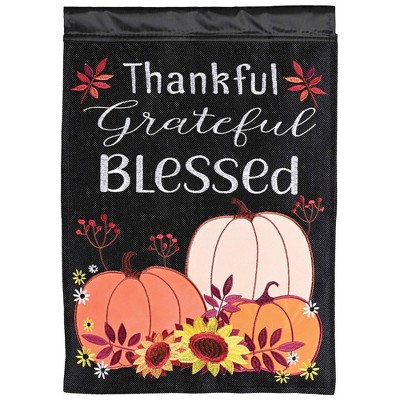 Dicksons Magnolia Garden Outdoor Flag Decoration For Garden, Yard, Or Walkway Standard 13 x 18, Weather Resistant Polyester, Thankful Grateful Blessed