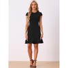 Allegra K Women's Cap Sleeves Round Neck Tiered Ruffled Hem Midi Dress - 3 of 4