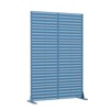 PexFix 72 in. x 47 in. Blue Metal Freestanding Privacy Screen Garden Fence For Deck Patio Balcony Outdoor Privacy Panel Louvered Design - 4 of 4