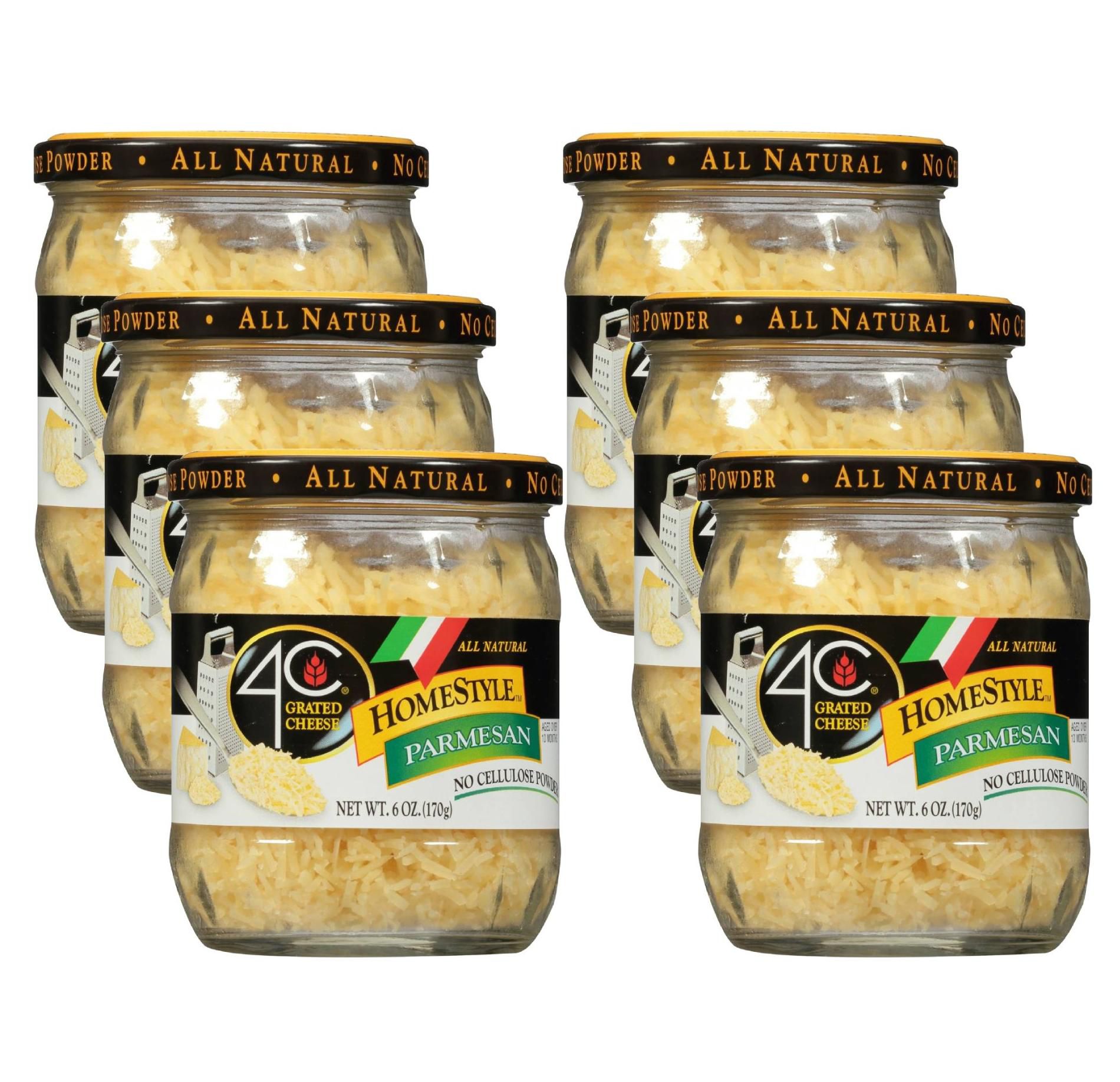 4C Foods Homestyle Parmesan Cheese - Case of 6/6 oz