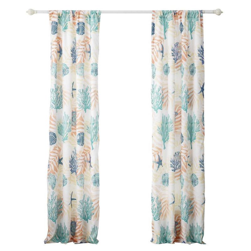 Montego Window Panel Blackout Curtain Pair 42" x 84" Aqua by Greenland Home Fashions, 1 of 6