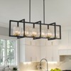 LLHZSY 43 3/10" Modern Linear Pendant Chandelier With Crystal Shape Linear Kitchen Island 6-Lights Fixture for Dining Room Kitchen Island - 2 of 4