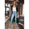 Women's Velvet Open Front Pocketed Long Duster - dear lover - 4 of 4