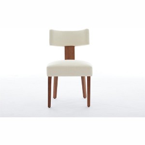 COWLOWN Set of 2 Modern Linen Armless Dining Chairs , Wood Legs, 250LBS Capacity for Dining/Living Room - 1 of 4