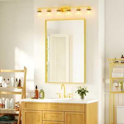 Rectangular Aluminum Framed Wall Bathroom Vanity Mirror