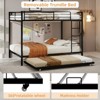 Okak Queen/Full Tube Iron Bunk Bed with Ladders & Rolling Trundle,Contemporary Bed Frame for Bedroom,Dormitory - 3 of 4