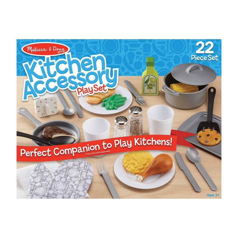 Melissa &#38; Doug 22-Piece Play Kitchen Accessories Set - Utensils, Pot and Lid, Pans, Play Food, 4 of 11