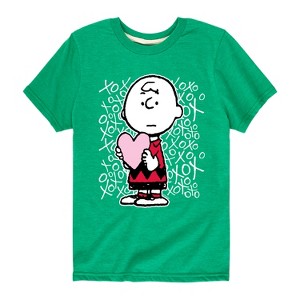 Boys' - Peanuts - Charlie Brown Xoxo Short Sleeve Graphic T-Shirt - 1 of 4