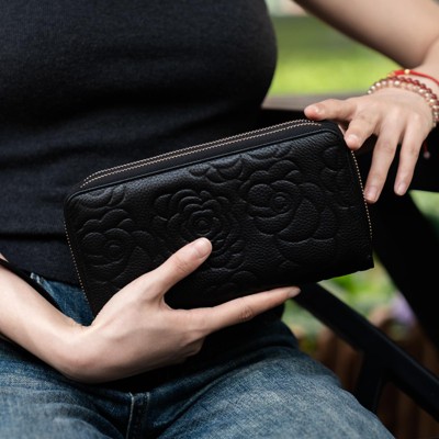 Women's Wallet RFID Blocking Leather Double Zip Large Capacity Card Holder Ladies Phone Clutch Long Purse Wristlet - image 4