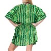 LA LEELA Women's Summer Plus Size Loose Mini Beachwear Vacation Swim Suit Bathing Suit Cover-up for Women Dress 3X-4X Green, Abstract - 3 of 4